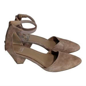 Eileen Fisher Just Suede Ankle Strap Pumps Size 6.5 Taupe Eileen Fisher Pumps